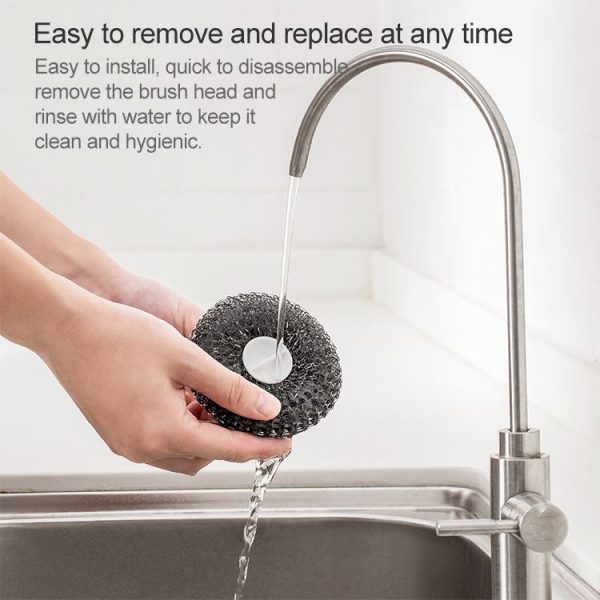 Original Xiaomi Youpin jordan & judy PP Handle Stainless Steel Ball Cleaning Brush Washing Pot Brush Kitchen Tool Kit with 3PCS Replacement Brush Head - Image 6