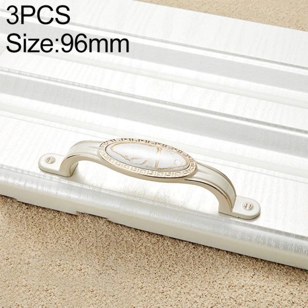 3 PCS 5008-96 Ivory White Marble Cabinet Drawer Zinc Alloy Ivory White Jade Handle
