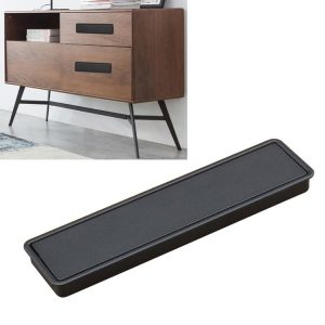 Simple Wardrobe Slotted Scrub Handle Concealed Recessed Drawer Invisible Handle, Hole Distance: 160mm (Black)