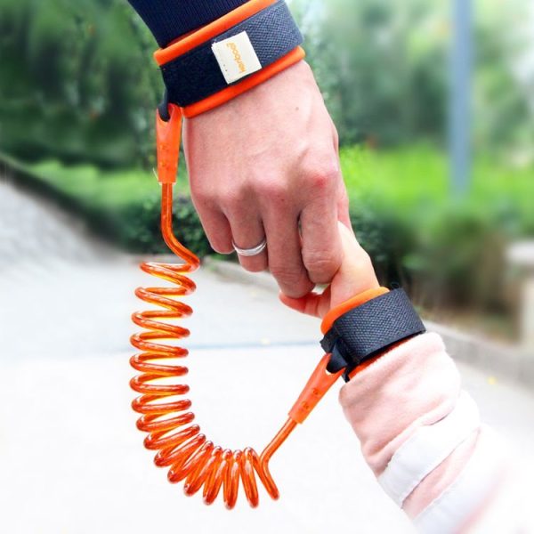 Kids Safety Harness Child Leash Anti Lost Wrist Link Traction Rope Anti Lost Bracelet, Length: 2m (Orange)