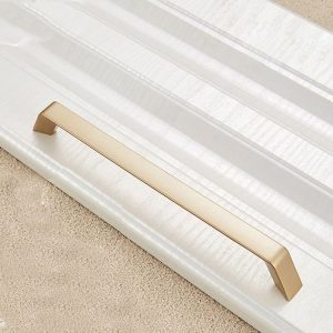 9009-192 Modern Simple Cabinet Door Handle Drawer Wardrobe Zinc Alloy Handle (Gold)