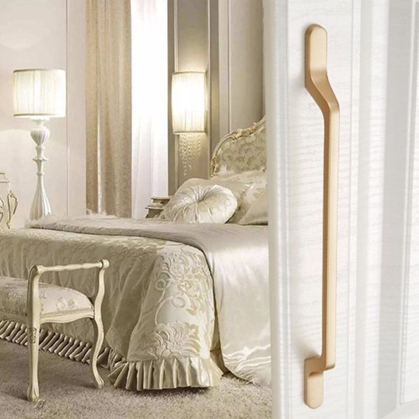 9009-224 Modern Simple Cabinet Door Handle Drawer Wardrobe Zinc Alloy Handle (Gold) - Image 8