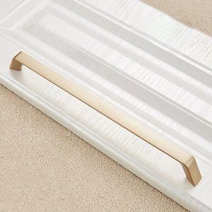 9009-256 Modern Simple Cabinet Door Handle Drawer Wardrobe Zinc Alloy Handle (Gold)