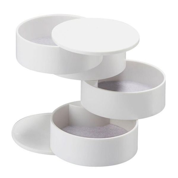 Creative Multi-storey Desktop Jewelry Storage Box Protective Case (White) - Image 3