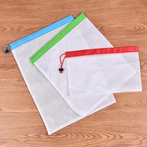10 PCS Double-Stitched Strength Reusable Fruit Sandwich Pouch Mesh Storage Bags, Size: 30cm x 43cm, Random Color Delivery - Image 2