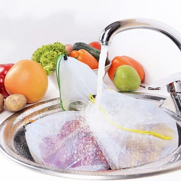 10 PCS Double-Stitched Strength Reusable Fruit Sandwich Pouch Mesh Storage Bags, Size: 30cm x 43cm, Random Color Delivery - Image 8