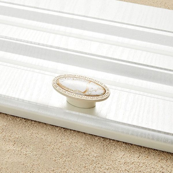 5 PCS 5008-single Ivory White Marble Cabinet Drawer Zinc Alloy Ivory White Jade Handle - Image 2