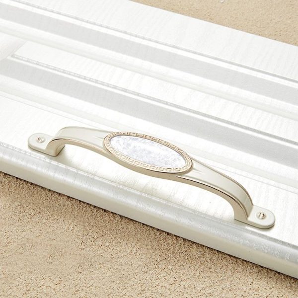 3 PCS 5008-128 Ivory White Pearlescent Jade Cabinet Drawer Zinc Alloy Ivory White Jade Handle - Image 2