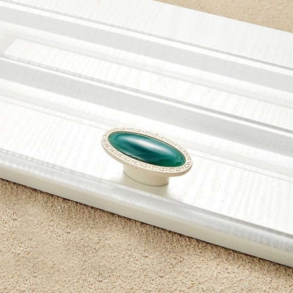 5 PCS 5008-single Ivory White Emerald Jade Cabinet Drawer Zinc Alloy Ivory White Jade Handle - Image 2