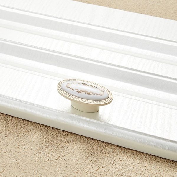 5 PCS 5008-single Ivory White Classical Gold Cabinet Drawer Zinc Alloy Ivory White Jade Handle - Image 2
