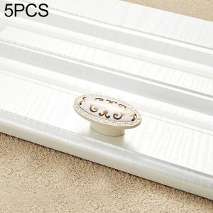 5 PCS 5008-single Ivory White Cross Gold Cabinet Drawer Zinc Alloy Ivory White Jade Handle