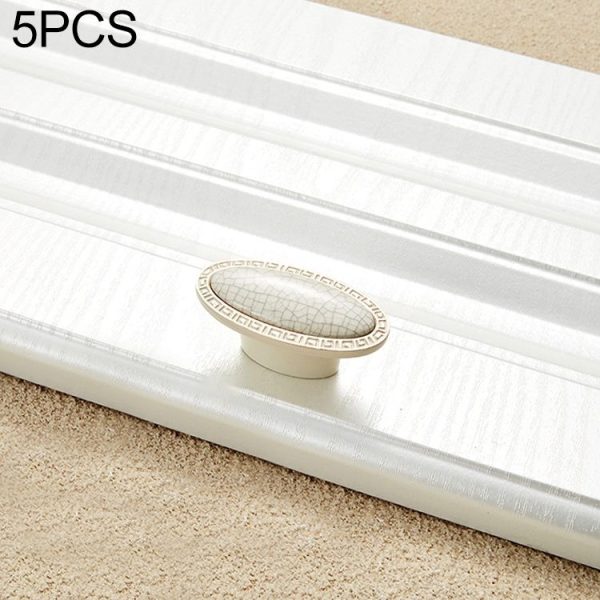 5 PCS 5008-single Ivory White Crack Cabinet Drawer Zinc Alloy Ivory White Jade Handle
