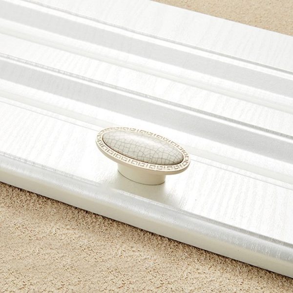 5 PCS 5008-single Ivory White Crack Cabinet Drawer Zinc Alloy Ivory White Jade Handle - Image 2