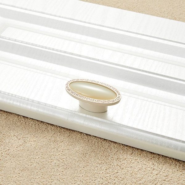 5 PCS 5008-single Ivory White Beige Jade Cabinet Drawer Zinc Alloy Ivory White Jade Handle - Image 2
