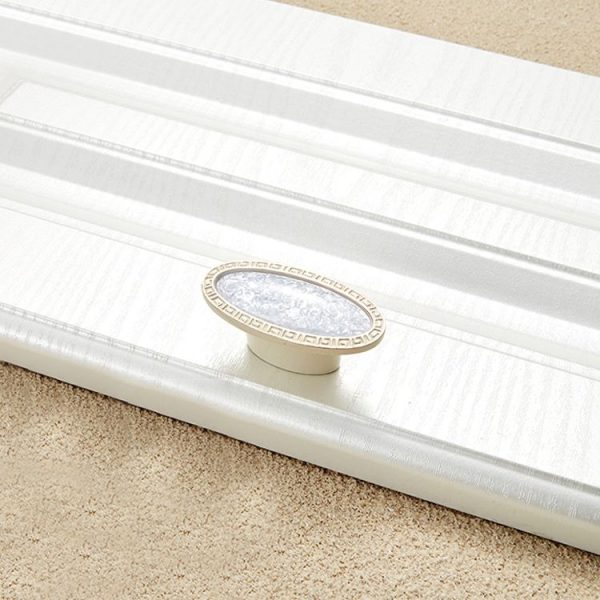 5 PCS 5008-single Ivory White Pearlescent Jade Cabinet Drawer Zinc Alloy Ivory White Jade Handle - Image 2