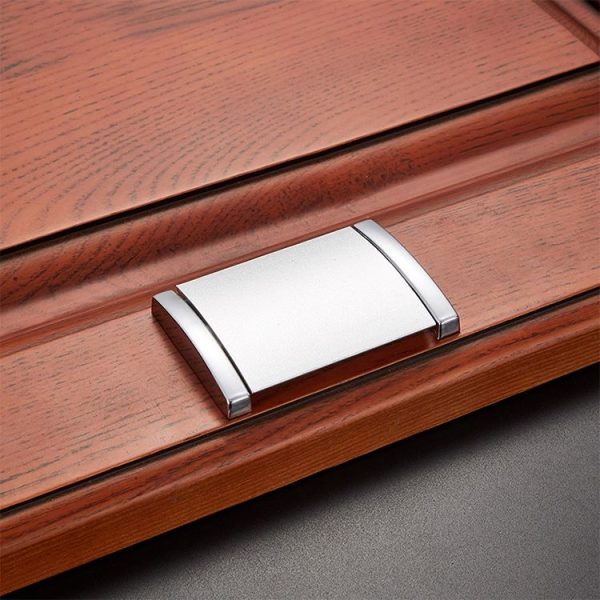 5 PCS 1051C-64 Silver Drawer Cabinet Door Zinc Aluminum Alloy Invisible Covered Button Flat Handle - Image 2