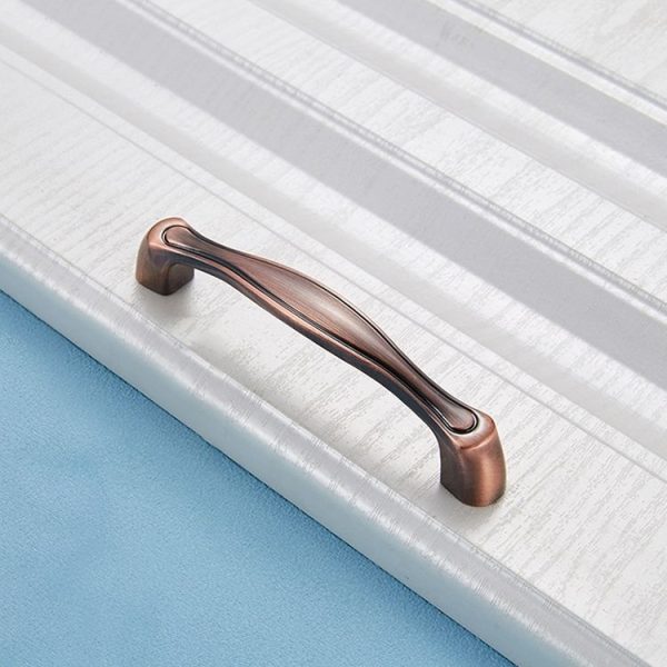 5 PCS 4092-96 Red Ancient Drawer Cabinet Door Silver Black Handle - Image 2