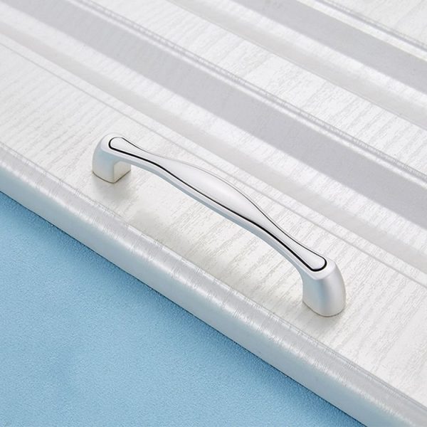 5 PCS 4092-96 Silver Tracing Black Drawer Cabinet Door Silver Black Handle - Image 2