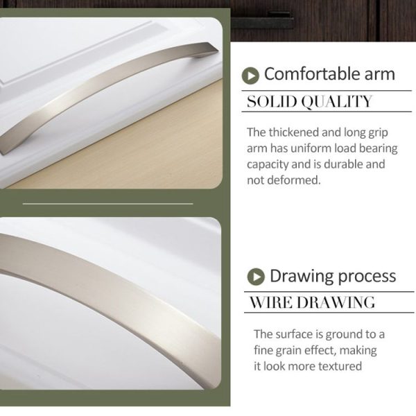 5 PCS Oukali 3013-160 Wire Drawing Modern Cabinet Alloy Drawer Door Handle - Image 4