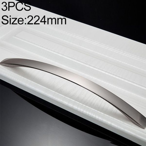 3 PCS Oukali 3013-224 Wire Drawing Modern Cabinet Alloy Drawer Door Handle