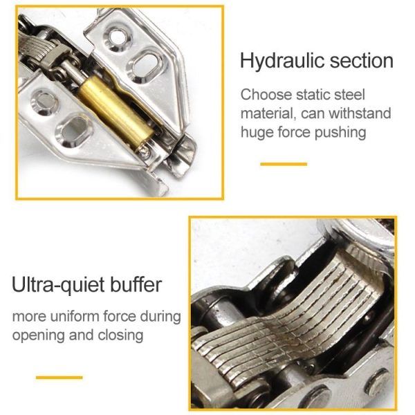 2 PCS Stainless Steel Hydraulic Hinge Copper Rod Hydraulic Buffer Hinge, 781 Straight Arm - Image 5