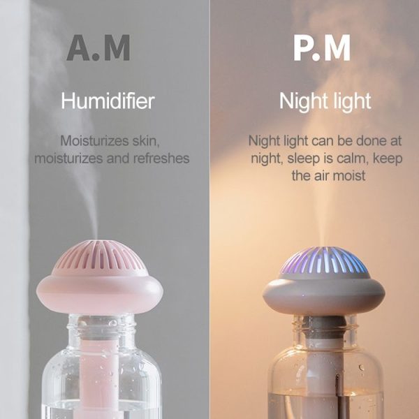 Bottle Cap Shape LED Nano Spray Humidifier Automatic Alcohol Sprayer (Pink) - Image 5