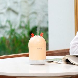 Lucky Deer Shape Large Capacity 400ml LED Humidifier Automatic Alcohol Sprayer (Pink)