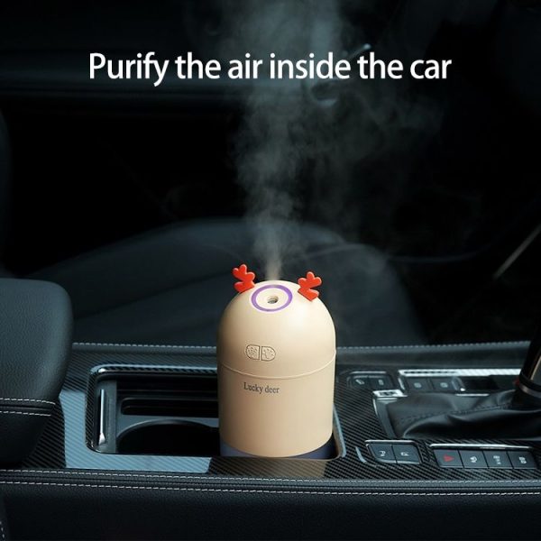 Lucky Deer Shape Large Capacity 400ml LED Humidifier Automatic Alcohol Sprayer (Pink) - Image 10