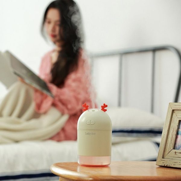 Lucky Deer Shape Large Capacity 400ml LED Humidifier Automatic Alcohol Sprayer (Pink) - Image 11