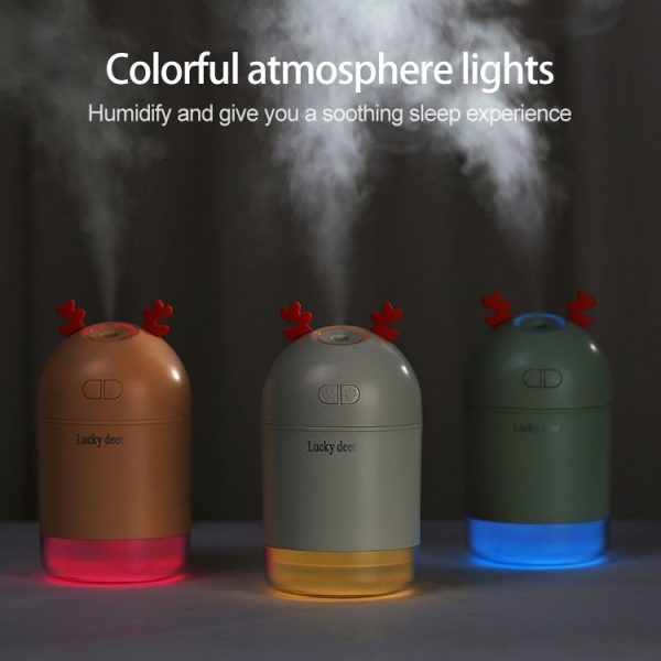 Lucky Deer Shape Large Capacity 400ml LED Humidifier Automatic Alcohol Sprayer (Pink) - Image 9