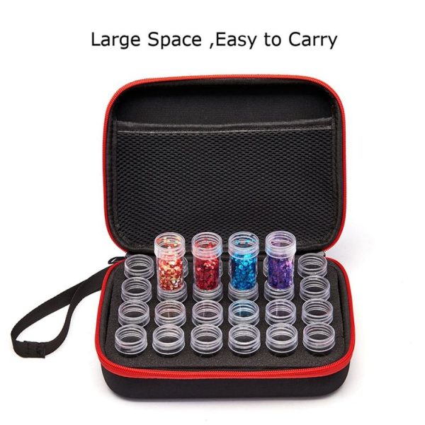24 Bottles Diamond Painting Accessories Container Storage Bag Box Carry Case Diamond Embroidery Tools Handbag, without Bottles - Image 8