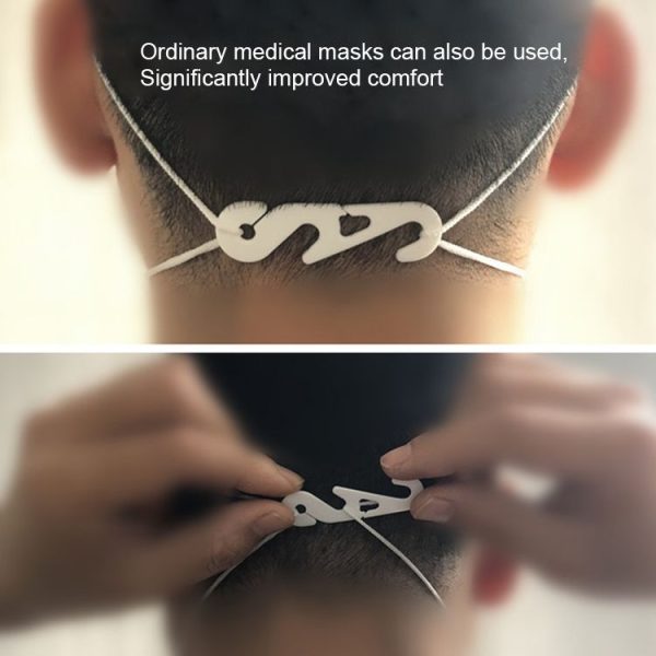 10 PCS Extension Adjustable Anti-Slip S Hook Ear Loops Retainer for Face Mask (White) - Image 4