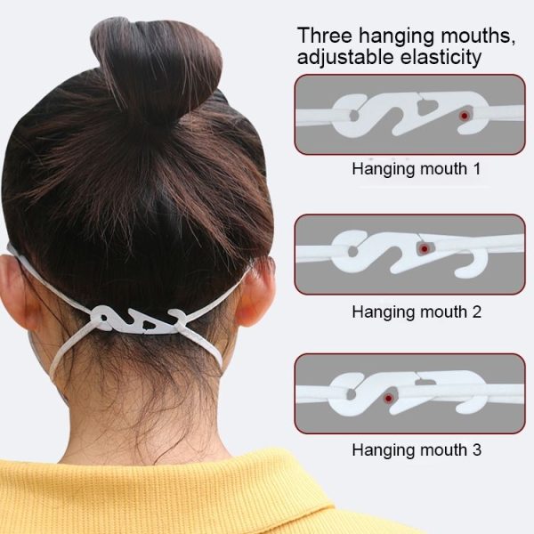 10 PCS Extension Adjustable Anti-Slip S Hook Ear Loops Retainer for Face Mask (White) - Image 5
