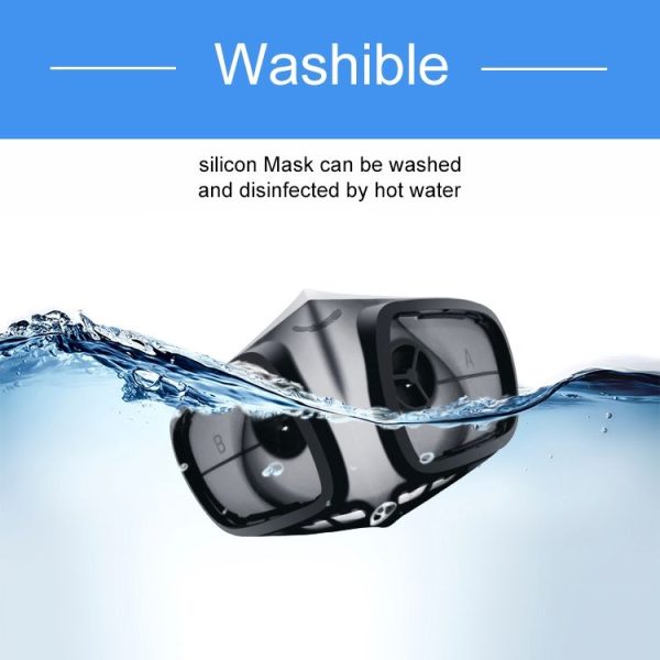 Silicone Protective Reusable PM2.5 KN95 Respirator Mask Replaceable Filter Antivirus Anti-fog Face Mask - Image 11