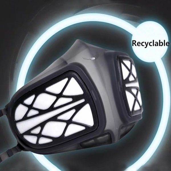 Silicone Protective Reusable PM2.5 KN95 Respirator Mask Replaceable Filter Antivirus Anti-fog Face Mask - Image 14
