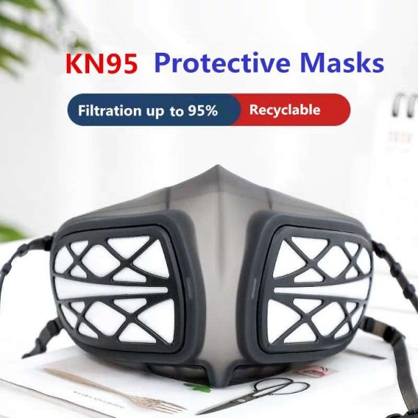 Silicone Protective Reusable PM2.5 KN95 Respirator Mask Replaceable Filter Antivirus Anti-fog Face Mask - Image 3