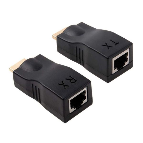 HDMI to RJ45 Extender Adapter (Receiver & Transmitter) by Cat-5e / 6 Cable, Support HDCP, Transmission Distance: 30m (Black) - Image 3