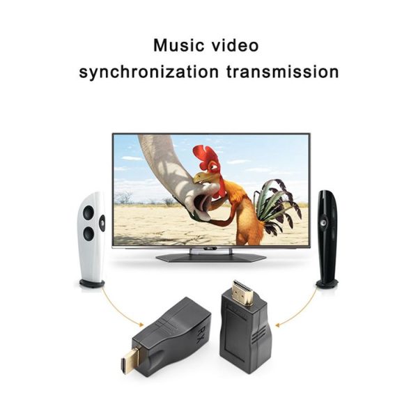 HDMI to RJ45 Extender Adapter (Receiver & Transmitter) by Cat-5e / 6 Cable, Support HDCP, Transmission Distance: 30m (Black) - Image 7