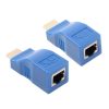 HDMI to RJ45 Extender Adapter (Receiver & Transmitter) by Cat-5e / 6 Cable, Transmission Distance: 30m (Blue) - Image 3