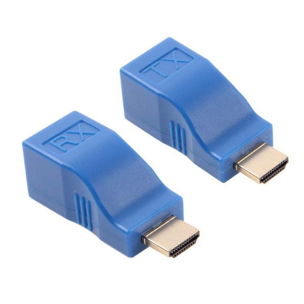 HDMI to RJ45 Extender Adapter (Receiver & Transmitter) by Cat-5e / 6 Cable, Transmission Distance: 30m (Blue) - Image 4