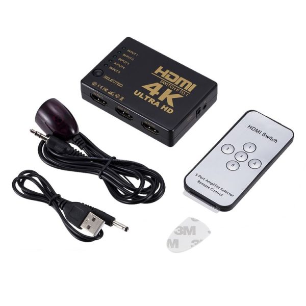 ZMT-968885 HDMI Switch 5 into 1 out 4K*2K HD Video Switch with Remote Control - Image 4