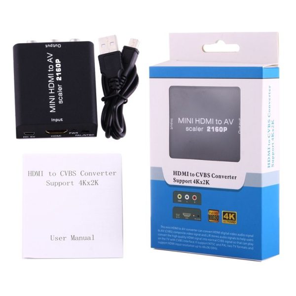 Mini HDMI to AV / CVBS Composite Video Signal Converter (Black) - Image 3