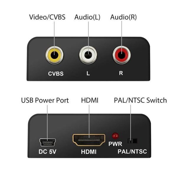 Mini HDMI to AV / CVBS Composite Video Signal Converter (Black) - Image 4