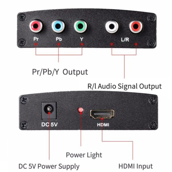 1080P HD HDMI to YPbPr Video and R / L Audio Adapter Converter (Black) - Image 5