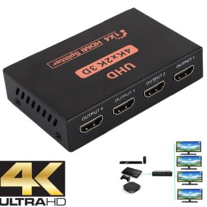 CY10 UHD 4K x 2K 3D 1 x 4 HDMI Splitter (Black)