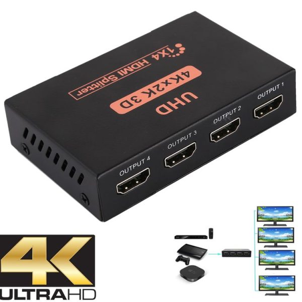 CY10 UHD 4K x 2K 3D 1 x 4 HDMI Splitter (Black)