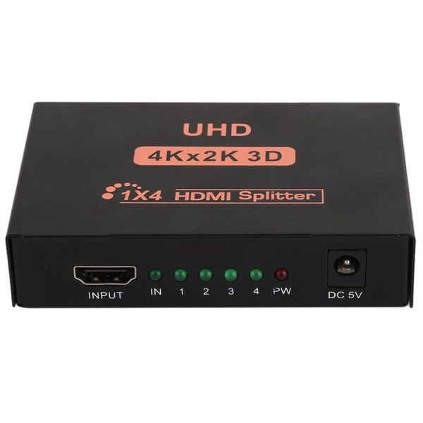 CY10 UHD 4K x 2K 3D 1 x 4 HDMI Splitter (Black) - Image 2