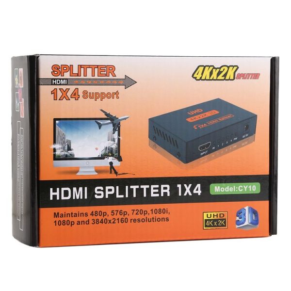 CY10 UHD 4K x 2K 3D 1 x 4 HDMI Splitter (Black) - Image 5