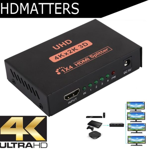 CY10 UHD 4K x 2K 3D 1 x 4 HDMI Splitter (Black) - Image 6