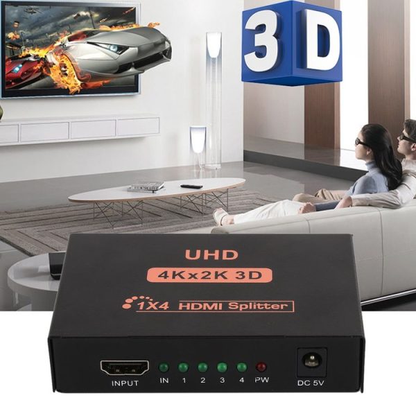 CY10 UHD 4K x 2K 3D 1 x 4 HDMI Splitter (Black) - Image 9